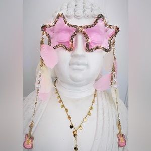 Pink GUITAR FUNGLASSES!! Sunglasses #Festival #art #coachella # burning man
